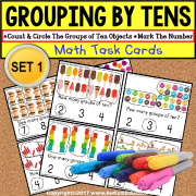 GROUPING BY TENS | TASK BOX FILLER ACTIVITIES for Autism and Special Education